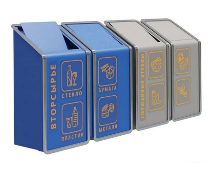 Урна для раздельного сбора мусора 15, 1 секция с наклейкой, фото 2