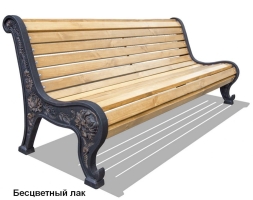 Скамейка чугунная Новый парк, Лиственница 1,2 м, фото 2