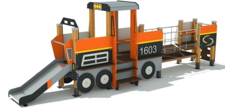 Игровой комплекс ДГ Паровозик с вагончиком от 3 лет для детской площадки, фото 1