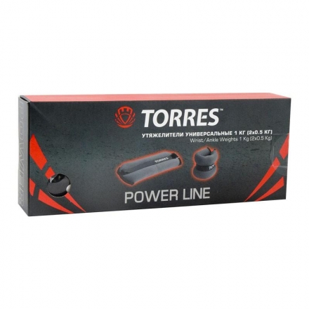 Утяжелители универсальные&quot;TORRES 1 кг&quot;, эрг. форма, неопрен, металл. песок, серо-черный, фото 2