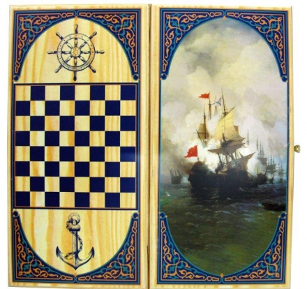 Нарды + Шашки Тульские "Парусник" малые, фото 1