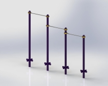 Турник трехуровневый уличный ТВ-003 