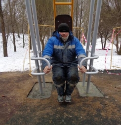 А-0112 Жим от груди уличный тренажер, фото 3 А-0112 Жим от груди уличный тренажер, фото 3