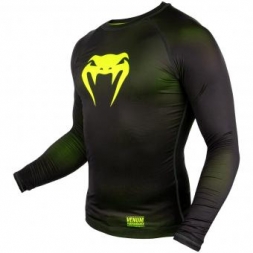 Компрессионная футболка Venum Contender 3.0 Black/Yellow L/S, фото 2