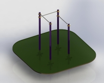 Турник трехуровневый П-образный ТВ-005 