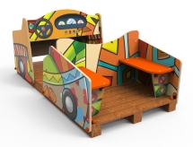 Машинка фанерная на пружинах, паттерн "Этник" МД034.00.01.01 Машинка фанерная на пружинах, паттерн "Этник" МД034.00.01.01