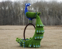 Топиари Павлин клумба-пруд - газон Premium Топиари Павлин клумба-пруд - газон Premium