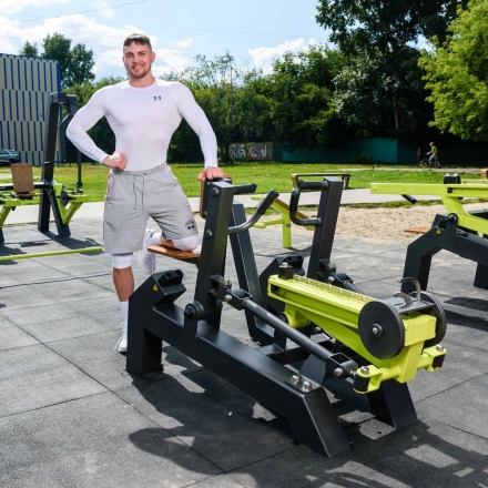 Power-1809 Уличный тренажер Наклонная тяга с переменной нагрузкой Zavodsporta, фото 10