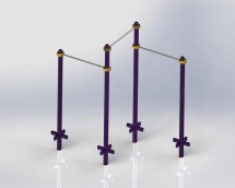 Турник разноуровневый тройной (змейка) ТВ-004 
