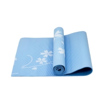 Коврик для йоги FM-102 PVC 173x61x0,6 см, с рисунком, синий