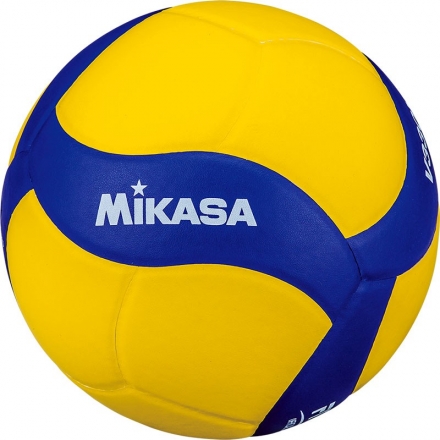 Мяч вол. &quot;MIKASA V330W&quot;, р.5, синт.кожа (ПУ), 18 пан., оф. парам. FIVB,клееный, бут.кам, желто-синий, фото 1