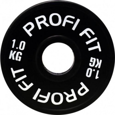 Диск для штанги каучуковый, черный, PROFI-FIT D-51, 1,0 кг, фото 1