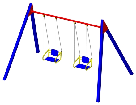 Двухместные качели Пионер Дворовые ЦК2УВ 2 для детских площадок, фото 1