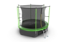 Батут с внутренней сеткой и лестницей, диаметр 10ft (зеленый) + нижняя сеть Батут с внутренней сеткой и лестницей, диаметр 10ft (зеленый) + нижняя сеть