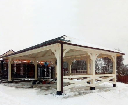 Навес для трех машин ЛИОН Несущий каркас, фото 1