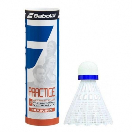 Воланы для бадминтона BABOLAT Practice, арт.562005, уп. 6 шт, нейлон, сред. скор., белый, фото 1
