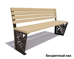 Парковая скамейка Ромашка, Лиственница (без подлокотников) 2,5 м, фото 2