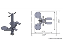 Уличный тренажер TORUDA "Степпер и двойной твистер"