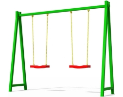 Детские качели №2 двухместные для детской площадки, фото 1