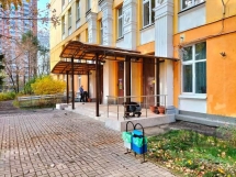 Арочный навес над входом с поликарбонатом