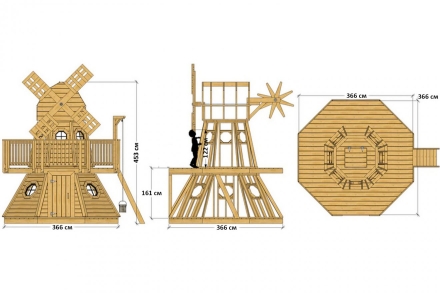 Игровой комплекс TORUDA WOOD Ветряная мельница, фото 3