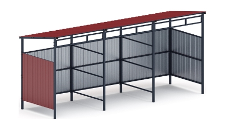 Навес контейнерной площадки для мусора (3 секции) МФ 55.02.03.3-04, фото 1