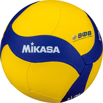 Мяч вол. &quot;MIKASA V345W&quot;, р.5, вес 195-225г, синт.кожа (ПУ), 18 пан, маш.сш., бут.кам, желто-синий, фото 1
