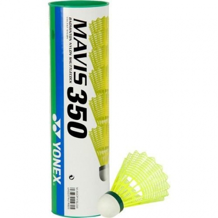 Воланы для бадминтона Yonex Mavis 350 Yellow-Slow (нейлон/пробка),уп. 6шт. желтый, фото 1