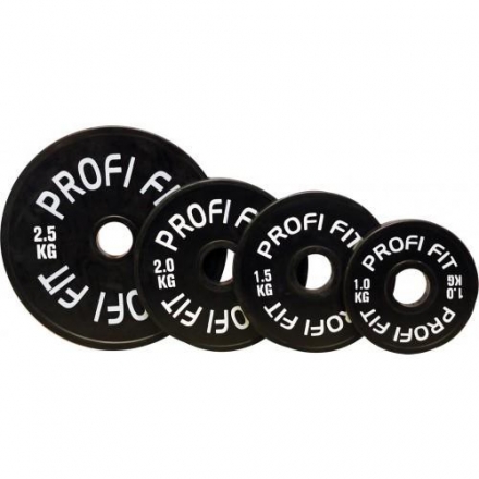 Диск для штанги каучуковый, черный, PROFI-FIT D-51, 2,5 кг, фото 2