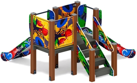 Горка двойная Малыш (Граффити) - ИО 41.01.02-03 - Н=750, фото 2