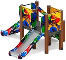 Горка двойная Малыш (Граффити) - ИО 41.01.02-03 - Н=750