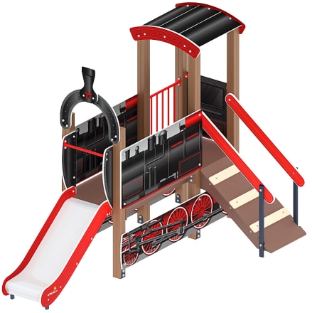 Паровозик (черный) мини - ДИК 1.03.5.01-10 - Игровой комплекс H=750, фото 1