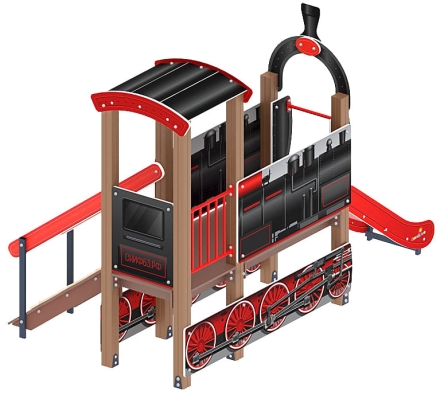 Паровозик (черный) мини - ДИК 1.03.5.01-10 - Игровой комплекс H=750, фото 4