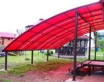 Односкатный навес к дому