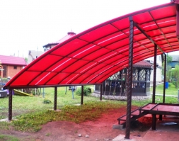 Односкатный навес к дому