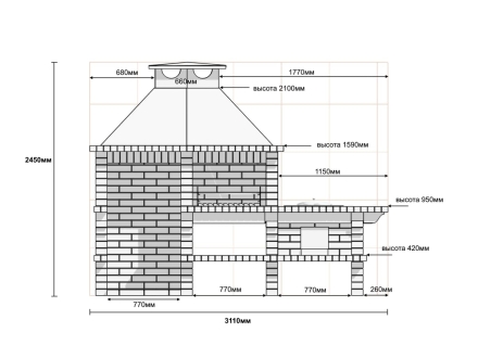 Печь Аристократ 824 Прямоугольный кирпич графитовый серый, фото 7