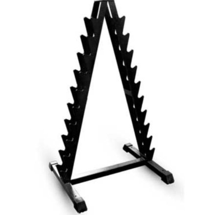 Стойка для хранения хромированных гантелей Barbell МВ 1.03 фитнес на 10 пар чёрный, фото 1