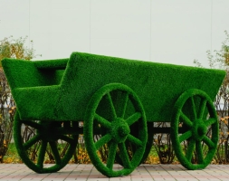 Топиари композиция конь Лари с телегой - газон Eco, фото 3