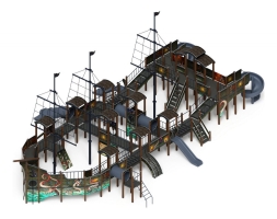 Детская игровая площадка Баркентина Летучий голландец (винтовой скат) ДИК 2.03.3.06-11 H=1200 H=1500 H=2000, фото 1