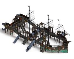 Детская игровая площадка Баркентина Летучий голландец (винтовой скат) ДИК 2.03.3.06-11 H=1200 H=1500 H=2000, фото 4