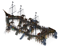 Детская игровая площадка Баркентина Летучий голландец (винтовой скат) ДИК 2.03.3.06-11 H=1200 H=1500 H=2000, фото 2