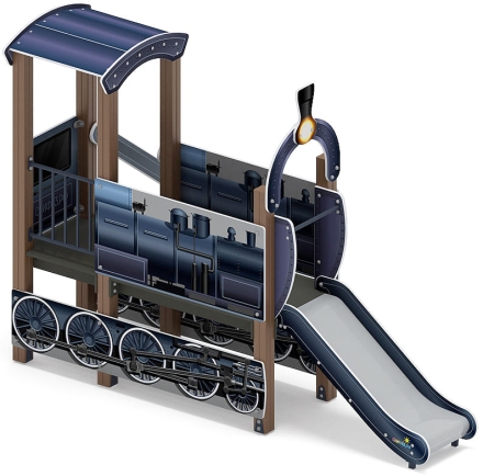 Паровозик (серо-синий) мини - ДИК 1.03.5.01-13 - Игровой комплекс H=750, фото 4