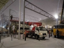 Высокий односкатный навес с большим пролетом