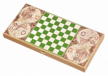 Нарды + Шашки Тульские "Античная Карта Мира" большие