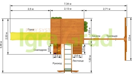 Детская площадка IgraGrad Клубный домик 2 с рукоходом, фото 6