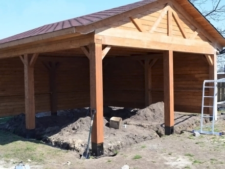 Деревянный навес ПАВЛОВО Несущий каркас, фото 3