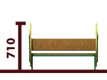 Скамейка детская Рыбка 26009.21 для игровой площадки