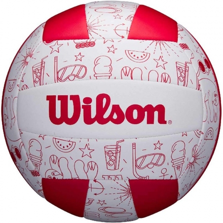 Мяч вол. &quot;Wilson Seasonal&quot; арт.WTH10320XB, р.5, 18 пан, композит.кожа, маш.сшивка, бело-красный, фото 1