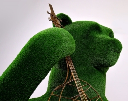 Топиари медведь с виолончелью - газон Eco, фото 3