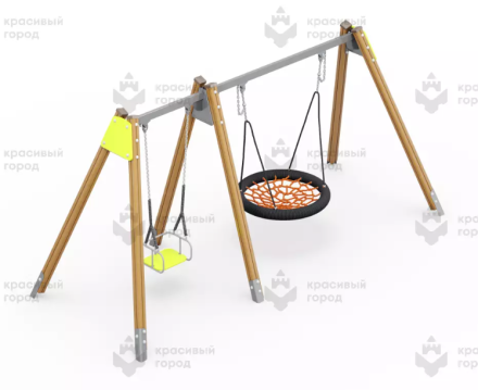 Качели деревянные «Гнездо + 1 подвес», фото 1